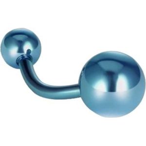 Fako Bijoux® - Navelpiercing - Titanium - Lichtblauw