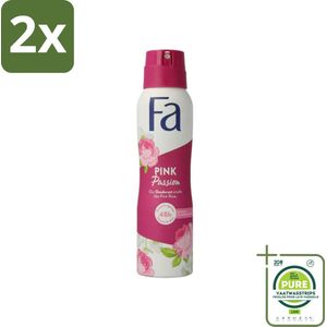 FA - Pink Passion - Deodorant Spray - Roze Roos - 150 ml - Voordeelverpakking - 2 stuks - Deodorant - Roze Roos