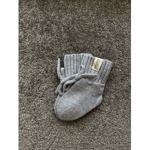 Adalletti Merino wol booties grey | Merino slofjes | Merino sokken | baby | baby slofjes