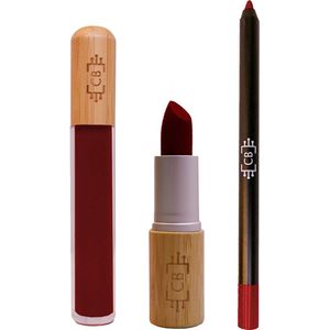 Cosm.Ethics Bar Lipstick Set Glossy - Donker Rood - Duurzaam vegan