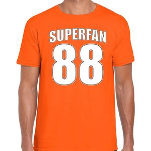 Superfan nummer 88 oranje t-shirt Holland / Nederland supporter EK/ WK voor heren S