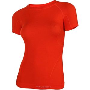 Brubeck | Dames Thermo Active Ondershirt met Merino Wol - Naadloos -  T-Shirt-Oranje Rood-S