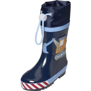 Playshoes - Regenlaarzen voor jongens - Bouwwerkplaats - Blauw - maat 30-31EU