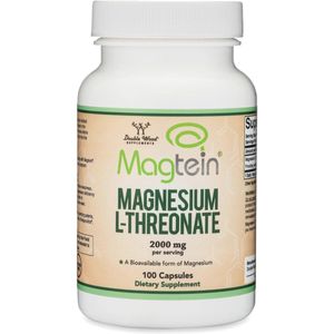 Double Wood - Magtein - Magnesium L-Threonaat - 100 Capsules - 500 mg per Capsule - XL Verpakking