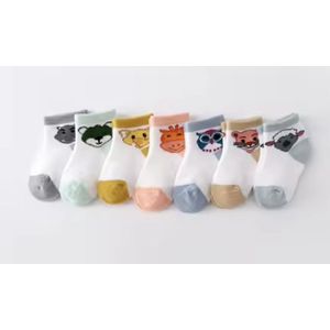 7 paar New born Baby sokken - Set babysokjes - 0-6 maanden - Effen Babysokken - Multipack - Kraamcadeau voor Jongen of Meisje - Babyshower Cadeau - Kraammand
