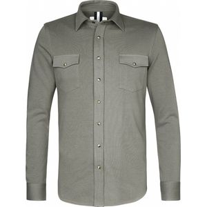 Profuomo - Overshirt French Terry Groen - Heren - Maat L - Modern-fit