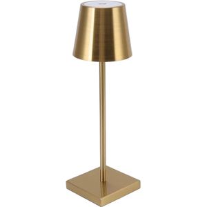 Oplaadbare tafellamp - dimbaar - Goud aluminium - 2700K - Bureaulamp - IP54 - 38 CM