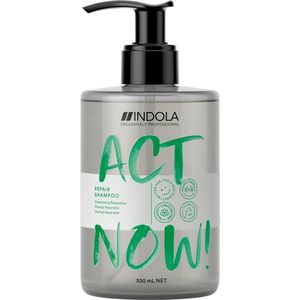 Indola Act Now! Repair Shampoo 300ml - Normale shampoo vrouwen - Voor Alle haartypes