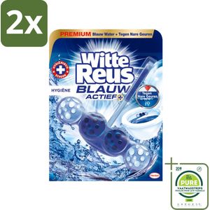 Witte Reus - Blauw Actief Toiletblok - Hygiëne - 1 Toiletblok - Voordeelverpakking - 2 stuks - Toiletblok - Toilet schoonmaak