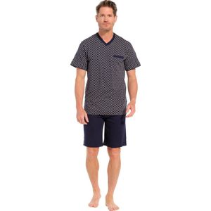 Pastunette heren shortama - Donkerblauw geruit - S