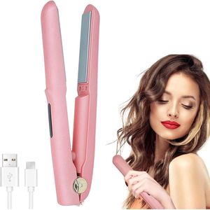 Stijltang 2-in-1 mini-stijltang draadloos keramisch USB - voor haar