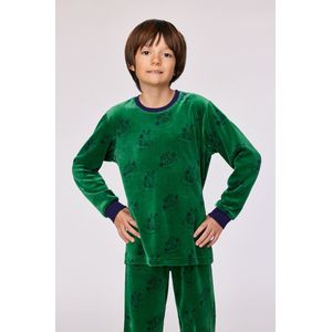 Woody pyjama baby unisex - groen - duiven all-overprint - 252-10-PLC-V/917 - maat 80