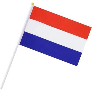 Akyol - Nederlandse vlag-Nederland-koningsdag-rood wit blauw-vlag nederland-nederlandse vlag-hangvlaggetjes nederland - vlag holland - Voetbal - Nederlands elftal - Zwaaivlaggen-verjaardagsfeest -5 stuks-koningsdag