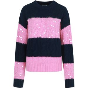 Fluresk - Selera Knit - Trui - Midnight Blue/begonia Pin - Dames