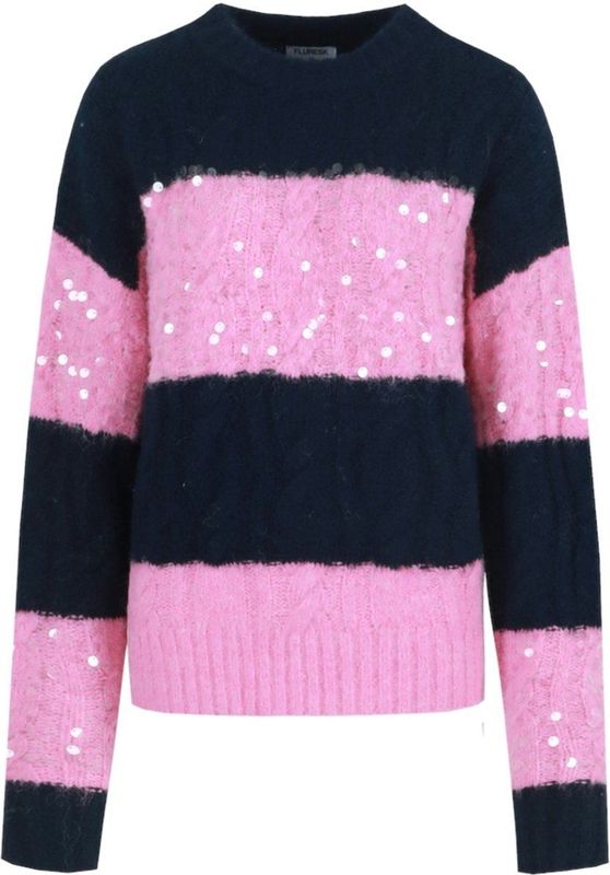 Fluresk - Selera Knit - Trui - Midnight Blue/begonia Pin - Dames