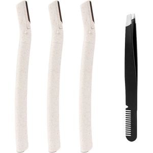 INTER-ESQUE - Wenkbrauw set - 3 Wenkbrauw Mesjes + Epileer Pincet met Wenkbrauw Kam