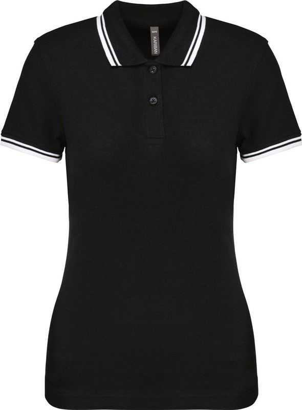Kariban - Gestreepte Polo - Dames - Slim Fit - 100% Gepeigde Katoen