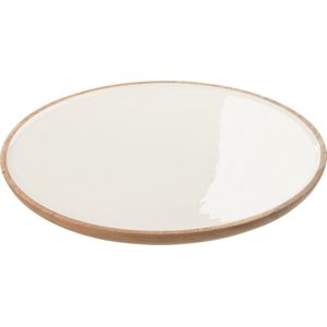 J-line - Tray Kos Wood Brown/white Large - 35x35x3cm