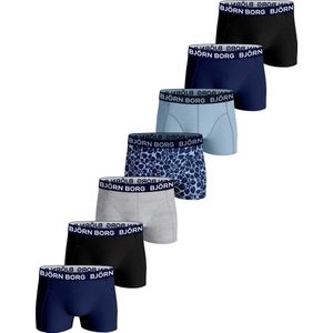 Björn Borg Cotton Stretch Jongens Boxershort - 7 stuks - Jongens Onderbroek - Maat 122-128 - Blauw/Zwart/Grijs