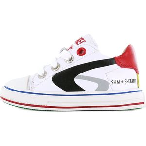 Sneakers | Jongens | white red | Leer | Shoesme | Maat 25