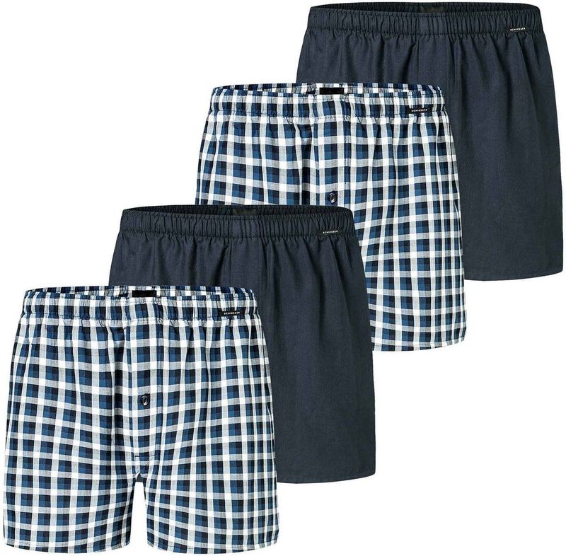 SCHIESSER - Geweven Boxershorts - 4-pack