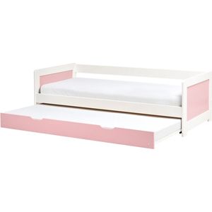 BELIANI GRAVELINES - Onderschuifbed - Roze - 90 x 200 cm - Dennenhout