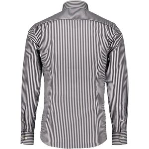 Eton - Overhemd - Zwart - Signature Twill - Heren - Gestreept - Eigentijdse Pasvorm