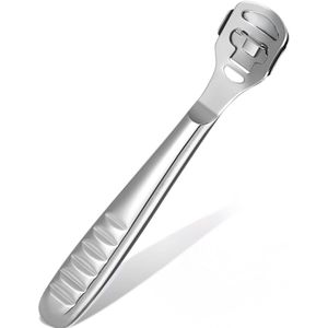 Voetschraper en eeltverwijderaar van roestvrij staal, geschikt voor voeten, pedicure en eeltverwijderaar, met 10 eeltverwijderaarsmesjes, voetvijl geschikt voor eeltplekken op de voeten en gladde hielen.