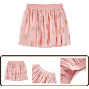 Kinderrokje lichtroze - Tule - Maat 140 - IJsjes borduur Kinderrokje - Kinderrokjes - Kinderkleding - Kinderkled