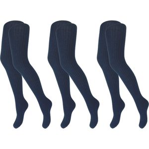 3 Pack Maillots - Meisjes - Rib - Donkerblauw - Maat 158/164