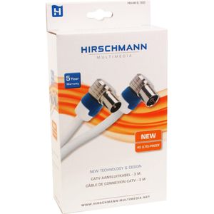 Hirschmann FEKAB 9 - RF-kabel - IEC-connector (V) - IEC-connector (M) - 3 m - coaxiaal - wit