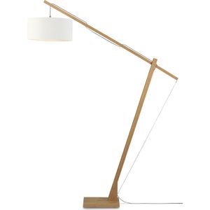 GOOD&MOJO Vloerlamp Montblanc - Bamboe/Wit - 175x47x207cm - Scandinavisch,Bohemian - Staande lampen voor Woonkamer - Slaapkamer