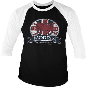 Morris Motor Co. England Baseball 3/4 Sleeve Tee T-Shirt White-Black-S