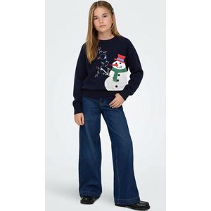 Foute Kersttrui voor kinderen | Christmas sweater | Kerstcadeau | jongens en meisjes | unisex | sneeuwpop | Blauw | Maat 116