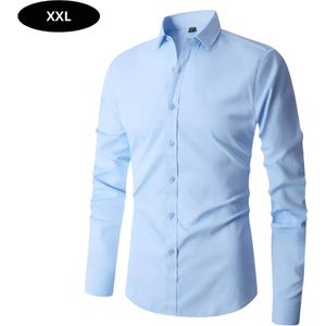 Bovista Overhemd Heren - Volwassenen - Lange Mouwen - Strijkvrij - Lange Mouw - Lichtblauw - Maat XXL