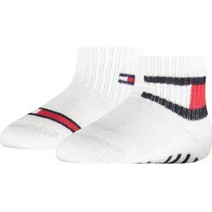 Tommy Hilfiger baby 2P sokken flag logo wit - 23-26