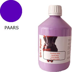 Paars - Vloeibaar latex rubber 500 ml - liquid rubber - voor bodypaint, gietrubber, mallen, nepwonden, afdrukken, vloeibare rubber, sokkenstop, littekens, makeup, grime, decoratie, anti slip, antislip, ritsenlijm