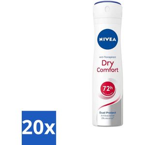 NIVEA - Deodorant Spray - Droog Comfort - Antibacterieel - 150 ml - Bulkverpakking - 20 stuks