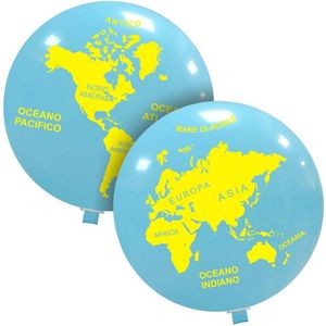 Wereldbol XL ballon, 89cm, latex