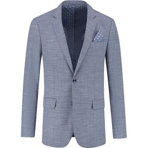 GENTS - Colbert structuur steenblauw - Polyblend - Steenblauw - Maat 44/S