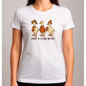 Just a Cosy Goose - T Shirt - FunnyVibes - LOL - Cute - TeGrappig - TeGrappig - BabyCute - SoCute - ZoLief - Schattig - LiefMoment