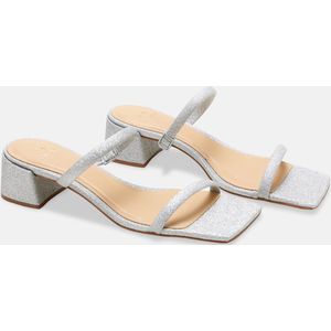 Mangará Dames schoenen Maiate Textiel Glitter - 4cm Blokhak - Zilver - Maat 38