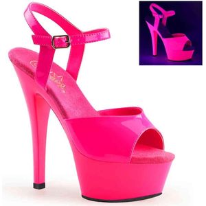 Pleaser - KISS-209UV Sandaal met enkelband - US 8 - 38 Shoes - Roze