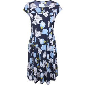 ZE ZE Dames Jurk Flowers Marine AOP maat S