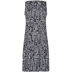 Pastunette Jurk Graphic Beach - Ecovero Viscose - Zwart/Wit - Mouwloos - Maat 36