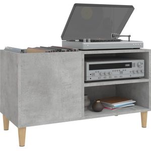 Platenspeler Meubel - LP-kast - Platenspelerkast - Draaitafelstandaard - Platenspelerstandaard - Vintage Displayplank - Betongrijs