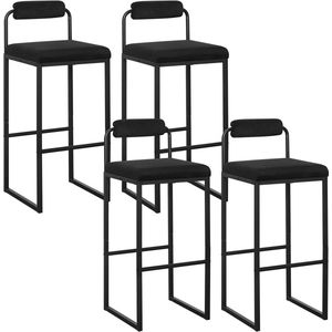 Rootz Barkruk - Hoge stoel - Fluwelen gestoffeerde kruk - Comfortabele zitting - Duurzaam ontwerp - Verbeterde stabiliteit - 39 cm x 95,5 cm x 38,5 cm