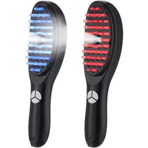 3-in-1 USB-fototherapie hoofdhuidmassagekam, elektrische hoofdhuidmassager, nano-atomiserende LED-haarborstel - complete haarverzorging.
