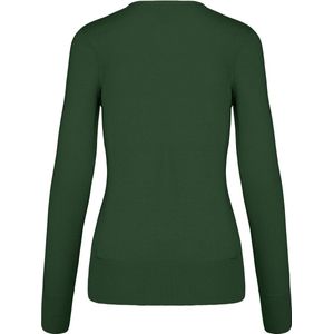 Pullover/Cardigan Dames XL Kariban V-hals Lange mouw Forest Green 50% Katoen, 50% Acryl