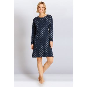 Hajo nachthemd blauw met all-over print - Blauw - Maat - 36/38